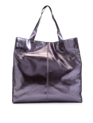Purple Metallic Shopper Bag - predominant colour: purple; style: tote ... Purple Metallic Shopper Bag - predominant colour: purple; style: tote ...