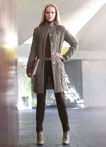 Long Sweater Coat Knitting Pattern Down Coat