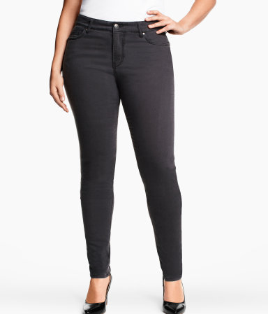+ Jeans - style: skinny leg; length: standard; pattern: plain; pocket detail: small back pockets, pockets at the sides, traditional 5 pocket; waist: mid/regular rise; predominant colour: black; occasions: casual, evening, work; fibres: cotton - stretch; texture group: denim; season: a/w 2012; pattern size: standard (bottom)