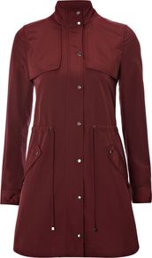 Women's Lupin Parka, Multi Coloured - pattern: plain; hip detail: side pockets at hip; style: parka; collar: high neck; length: mid thigh; predominant colour: burgundy; occasions: casual; fit: tailored/fitted; fibres: polyester/polyamide - 100%; waist detail: belted waist/tie at waist/drawstring; back detail: back vent/flap at back; sleeve length: long sleeve; sleeve style: standard; collar break: high; pattern type: fabric; texture group: other - light to midweight