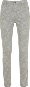 Chalk Printed Jeans - length: standard; pocket detail: traditional 5 pocket; style: slim leg; waist: mid/regular rise; predominant colour: stone; occasions: casual; fibres: cotton - stretch; jeans detail: washed/faded; texture group: denim; pattern type: fabric; pattern size: small & light; pattern: patterned/print