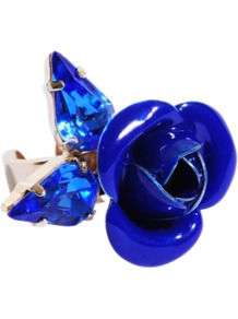 Tortesoishell And Rhinestone Ring - predominant colour: royal blue; occasions: casual, evening, occasion; style: cocktail; size: large/oversized; material: plastic/rubber; trends: fluorescent; finish: plain; embellishment: jewels