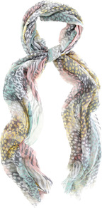 Spirited Leopard Scarf - occasions: casual, work, holiday; predominant colour: multicoloured; type of pattern: standard; style: regular; size: standard; material: fabric; embellishment: fringing; pattern: animal print