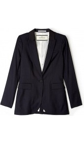 Manoni Longer Length Blazer - pattern: plain; style: single breasted blazer; collar: standard lapel/rever collar; predominant colour: black; occasions: casual, work; length: standard; fit: tailored/fitted; fibres: wool - mix; sleeve length: long sleeve; sleeve style: standard; collar break: low/open; pattern type: fabric; pattern size: standard; texture group: other - light to midweight