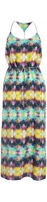 The Vase Tube Dress Zimmerman - sleeve style: spaghetti straps; fit: fitted at waist; style: maxi dress; waist detail: belted waist/tie at waist/drawstring; occasions: casual; length: floor length; neckline: scoop; fibres: silk - 100%; predominant colour: multicoloured; sleeve length: sleeveless; pattern type: fabric; pattern size: small & busy; pattern: patterned/print; texture group: jersey - stretchy/drapey