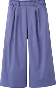 Women Cotton Skirt Trousers 72 Purple - length: calf length; pattern: plain; style: culotte; fit: loose/voluminous; waist: mid/regular rise; predominant colour: purple; occasions: casual, evening, work, holiday; fibres: cotton - 100%; texture group: cotton feel fabrics; trends: volume; pattern type: fabric