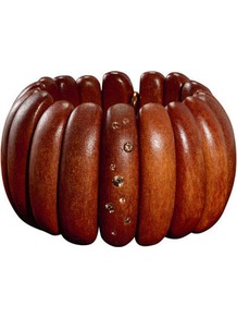 Bracelet - predominant colour: tan; occasions: casual, work, holiday; style: bangle; size: large/oversized; finish: plain; material: macrame/raffia/straw; embellishment: crystals
