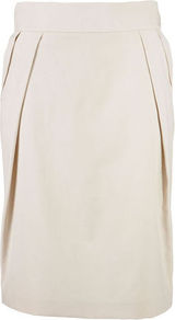 Pencil Skirt - pattern: plain; style: pencil; fit: tailored/fitted; waist: high rise; predominant colour: ivory; occasions: evening, work, occasion; length: on the knee; fibres: cotton - stretch; hip detail: sculpting darts/pleats/seams at hip; texture group: cotton feel fabrics; pattern type: fabric