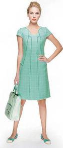 Shopper - predominant colour: pistachio; occasions: casual, work; type of pattern: standard; style: tote; length: handle; size: standard; material: leather; finish: plain; pattern: colourblock