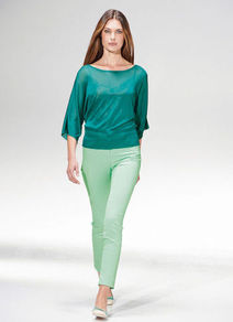 Summer Sweater - neckline: slash/boat neckline; pattern: plain; style: standard; predominant colour: teal; occasions: casual, evening, work, holiday; length: standard; fibres: viscose/rayon - 100%; fit: loose; sleeve length: 3/4 length; sleeve style: standard; texture group: knits/crochet; pattern type: knitted - fine stitch