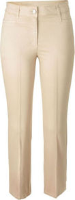 Cotton Trousers - length: standard; pattern: plain; waist: mid/regular rise; predominant colour: stone; occasions: casual, evening, work; fibres: cotton - stretch; texture group: cotton feel fabrics; fit: slim leg; pattern type: fabric; style: standard