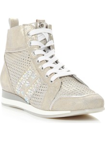 Luxurious Metallic Leather High Top Shoes, Silver - predominant colour: silver; occasions: casual; material: leather; heel height: flat; embellishment: crystals; heel: standard; toe: round toe; boot length: ankle boot; style: high top; trends: metallics; finish: metallic; pattern: plain