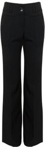 36in Black Pinstripe Bistretch Suit Trousers - length: standard; pattern: plain; waist detail: wide waistband/cummerbund; waist: mid/regular rise; predominant colour: black; occasions: casual, evening, work; fibres: polyester/polyamide - mix; hip detail: fitted at hip (bottoms); fit: straight leg; pattern type: fabric; pattern size: standard; texture group: woven light midweight; style: standard