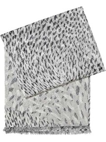 Adelaide Dapple Print Scarf - predominant colour: light grey; occasions: casual, evening, work, occasion, holiday; type of pattern: standard; style: regular; size: standard; material: fabric; pattern: patterned/print