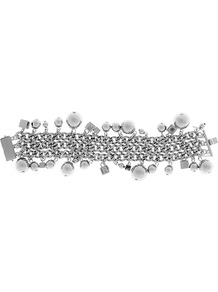 Elia Chunky Charm Bracelet - predominant colour: silver; occasions: casual, evening, work, occasion; style: charm; size: large/oversized; material: chain/metal; trends: metallics; finish: metallic; embellishment: chain/metal