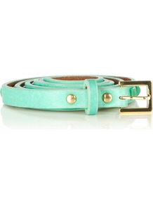 Pyramid Stud Jeans Belt - predominant colour: turquoise; occasions: casual, evening, work, occasion, holiday; type of pattern: standard; style: classic; size: skinny; worn on: waist; material: faux leather; pattern: plain; trends: fluorescent; finish: plain