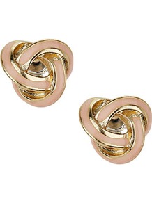 Knot Stud Earrings - predominant colour: gold; occasions: casual, evening, work, occasion; style: stud; length: short; size: standard; material: chain/metal; fastening: pierced; finish: metallic