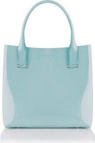 Chloe Patent Leather Tote Bag Blue Sky - predominant colour: pale blue; occasions: casual, work; type of pattern: standard; style: tote; length: handle; size: standard; material: leather; pattern: plain; finish: patent