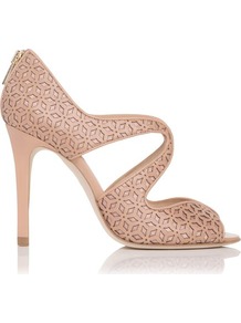 Malibu Leather Open Toe Sandal Pink Blush - predominant colour: blush; occasions: evening, occasion, holiday; material: leather; heel height: high; embellishment: zips; heel: stiletto; toe: open toe/peeptoe; style: strappy; finish: plain; pattern: plain