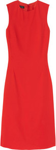 Layra Stretch Crepe Dress - style: shift; neckline: round neck; pattern: plain; sleeve style: sleeveless; waist detail: fitted waist; predominant colour: true red; occasions: evening, work, occasion; length: on the knee; fit: soft a-line; fibres: polyester/polyamide - stretch; hip detail: sculpting darts/pleats/seams at hip; sleeve length: sleeveless; texture group: crepes; trends: glamorous day shifts; pattern type: fabric