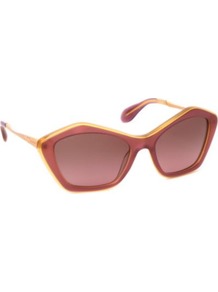 Mu020 S Cats Eye Sunglasses - predominant colour: purple; occasions: casual, work, holiday; style: cateye; size: standard; material: plastic/rubber; pattern: two-tone; finish: plain