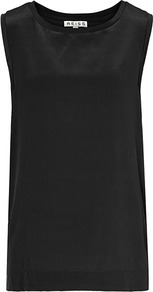 Kali Silk Front Vest - neckline: round neck; pattern: plain; sleeve style: sleeveless; style: vest top; predominant colour: black; occasions: casual, evening, work; length: standard; fibres: silk - 100%; fit: straight cut; sleeve length: sleeveless; texture group: crepes; pattern type: fabric; pattern size: standard