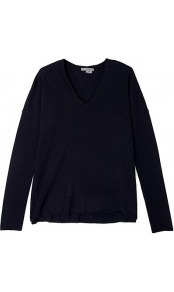 Navy Cashmere V Neck Long Sleeve Jumper - neckline: v-neck; pattern: plain; style: standard; predominant colour: navy; occasions: casual, work; length: standard; fit: slim fit; fibres: cashmere - 100%; sleeve length: long sleeve; sleeve style: standard; texture group: knits/crochet; pattern type: knitted - fine stitch; pattern size: standard