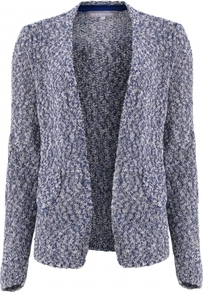 Fiori Cardigan - pattern: plain; neckline: collarless open; style: open front; predominant colour: mid grey; occasions: casual, work; length: standard; fibres: cotton - mix; fit: standard fit; sleeve length: long sleeve; sleeve style: standard; texture group: knits/crochet; pattern type: knitted - other; pattern size: standard