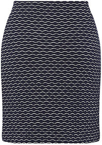 Stella Stretch Mini Skirt - length: mini; fit: body skimming; waist: mid/regular rise; predominant colour: navy; occasions: casual, evening, work, holiday; style: mini skirt; texture group: jersey - clingy; pattern type: fabric; pattern size: standard; pattern: patterned/print; fibres: viscose/rayon - mix