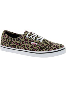 Authentic Lo Pro Leopard Trainers - predominant colour: khaki; occasions: casual, holiday; material: fabric; heel height: flat; toe: round toe; style: trainers; trends: sporty redux, statement prints; finish: plain; pattern: animal print