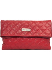 Large Eugenie Clutch - predominant colour: true red; occasions: evening, work, occasion; type of pattern: standard; style: clutch; length: hand carry; size: standard; material: leather; embellishment: quilted; pattern: plain; finish: plain