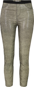 Rift Stretch Carbon Leather Leggings - pattern: plain; style: leggings; waist: mid/regular rise; predominant colour: stone; occasions: casual, evening; length: ankle length; fibres: leather - 100%; texture group: leather; trends: metallics; fit: skinny/tight leg; pattern type: fabric; pattern size: standard
