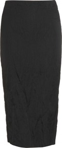 Crinkled Pencil Skirt - length: below the knee; pattern: plain; style: pencil; fit: tailored/fitted; hip detail: fitted at hip; waist: mid/regular rise; predominant colour: black; occasions: evening, work; fibres: cotton - mix; texture group: cotton feel fabrics; pattern type: fabric; pattern size: standard