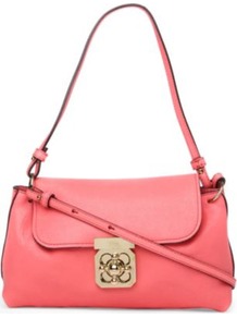 Elsie Leather Cross Body Bag - predominant colour: pink; occasions: casual, evening; style: shoulder; length: across body/long; size: small; material: leather; pattern: plain; finish: plain
