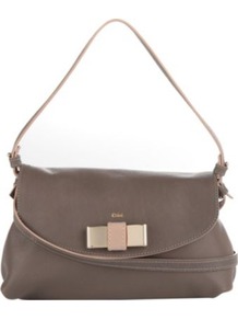Lily Pouch Bag - predominant colour: taupe; occasions: casual, evening, work; style: shoulder; length: shoulder (tucks under arm); size: small; material: leather; pattern: plain; finish: plain