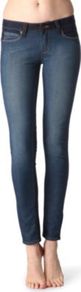 Emily Panelled Skinny Mid Rise Jeans - style: skinny leg; length: standard; pattern: plain; pocket detail: traditional 5 pocket; waist: mid/regular rise; predominant colour: denim; occasions: casual, evening; fibres: cotton - stretch; jeans detail: shading down centre of thigh, washed/faded; texture group: denim; pattern type: fabric; pattern size: standard