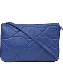 Audra Leather Clutch - predominant colour: royal blue; occasions: casual, evening, occasion; type of pattern: standard; style: clutch; length: hand carry; size: small; material: leather; embellishment: quilted; pattern: plain; finish: plain
