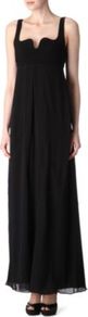 Asti Two Maxi Dress - sleeve style: spaghetti straps; fit: empire; pattern: plain; style: maxi dress; length: ankle length; neckline: sweetheart; predominant colour: black; occasions: evening, occasion; fibres: silk - 100%; sleeve length: sleeveless; texture group: sheer fabrics/chiffon/organza etc.; pattern type: fabric
