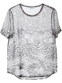 Riley Tee In Snake Black - neckline: round neck; length: below the bottom; style: t-shirt; occasions: casual; fibres: silk - 100%; fit: loose; sleeve length: short sleeve; sleeve style: standard; texture group: sheer fabrics/chiffon/organza etc.; predominant colour: monochrome; pattern type: fabric; pattern size: standard; pattern: animal print