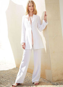 Frock Coat - pattern: plain; length: below the bottom; collar: shawl/waterfall; style: single breasted; predominant colour: white; occasions: casual, evening, work, occasion, holiday; fit: straight cut (boxy); fibres: linen - mix; waist detail: fitted waist; sleeve length: long sleeve; sleeve style: standard; collar break: low/open; pattern type: fabric; pattern size: standard; texture group: woven light midweight