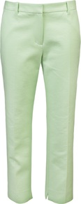 Cropped Pencil Trouser - pattern: plain; pocket detail: pockets at the sides; waist: mid/regular rise; predominant colour: pistachio; occasions: casual, evening, work; length: ankle length; fibres: cotton - mix; waist detail: narrow waistband; texture group: crepes; fit: skinny/tight leg; pattern type: fabric; pattern size: standard; style: standard