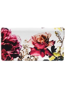 'Small Floral Pochette Clutch' - occasions: evening, occasion; predominant colour: multicoloured; type of pattern: heavy; style: clutch; length: hand carry; size: standard; material: leather; pattern: florals; trends: high impact florals; finish: plain