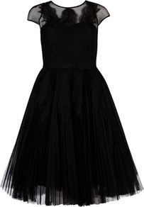 Ted Baker Miyaa Feather Applique Motif Dress - neckline: round neck; sleeve style: capped; style: full skirt; shoulder detail: contrast pattern/fabric at shoulder; predominant colour: black; occasions: evening, occasion; length: on the knee; fit: fitted at waist & bust; fibres: polyester/polyamide - 100%; sleeve length: short sleeve; texture group: structured shiny - satin/tafetta/silk etc.; trends: volume; pattern type: fabric; pattern size: standard; embellishment: embroidered