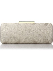 Piera Box Clutch Gold Soft Gold - predominant colour: gold; occasions: evening, occasion; type of pattern: light; style: clutch; length: hand carry; size: standard; material: fabric; finish: plain; pattern: patterned/print; embellishment: chain/metal
