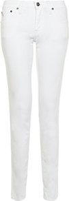 Stretch Cotton Skinny Jean - style: skinny leg; length: standard; pattern: plain; pocket detail: traditional 5 pocket; waist: mid/regular rise; predominant colour: white; occasions: casual, evening; fibres: cotton - stretch; texture group: denim; pattern type: fabric
