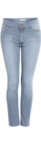 Donut Self Stripe Rolled Denim Jeans - style: skinny leg; length: standard; pattern: plain; pocket detail: traditional 5 pocket; waist: mid/regular rise; predominant colour: denim; occasions: casual, evening, work; fibres: cotton - stretch; jeans detail: washed/faded; texture group: denim; pattern type: fabric; pattern size: standard