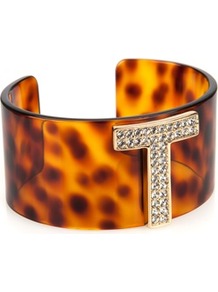 Ted Baker Anya T Branded Cuff - predominant colour: chocolate brown; occasions: casual, evening, work, occasion, holiday; style: cuff; size: large/oversized; material: plastic/rubber; trends: metallics; finish: plain; embellishment: crystals