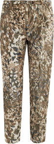 Garden Ikat Print Taffeta Trousers - waist: mid/regular rise; secondary colour: ivory; predominant colour: khaki; occasions: evening, occasion; length: ankle length; fibres: polyester/polyamide - 100%; texture group: structured shiny - satin/tafetta/silk etc.; trends: statement prints; fit: slim leg; pattern type: fabric; pattern: patterned/print; style: standard