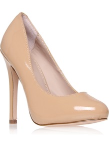 Amore - predominant colour: nude; occasions: evening, work, occasion; material: leather; heel height: high; heel: stiletto; toe: round toe; style: courts; finish: patent; pattern: plain