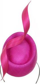 Bubble - predominant colour: hot pink; occasions: casual, evening, occasion; type of pattern: standard; style: fascinator; size: small; material: macrame/raffia/straw; pattern: plain; trends: sculptural frills; embellishment: corsage
